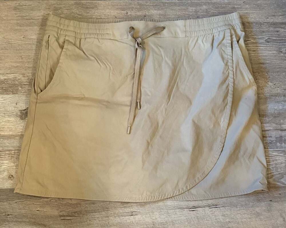 Eddie Bauer Khaki Drawstring Mini Skort size L